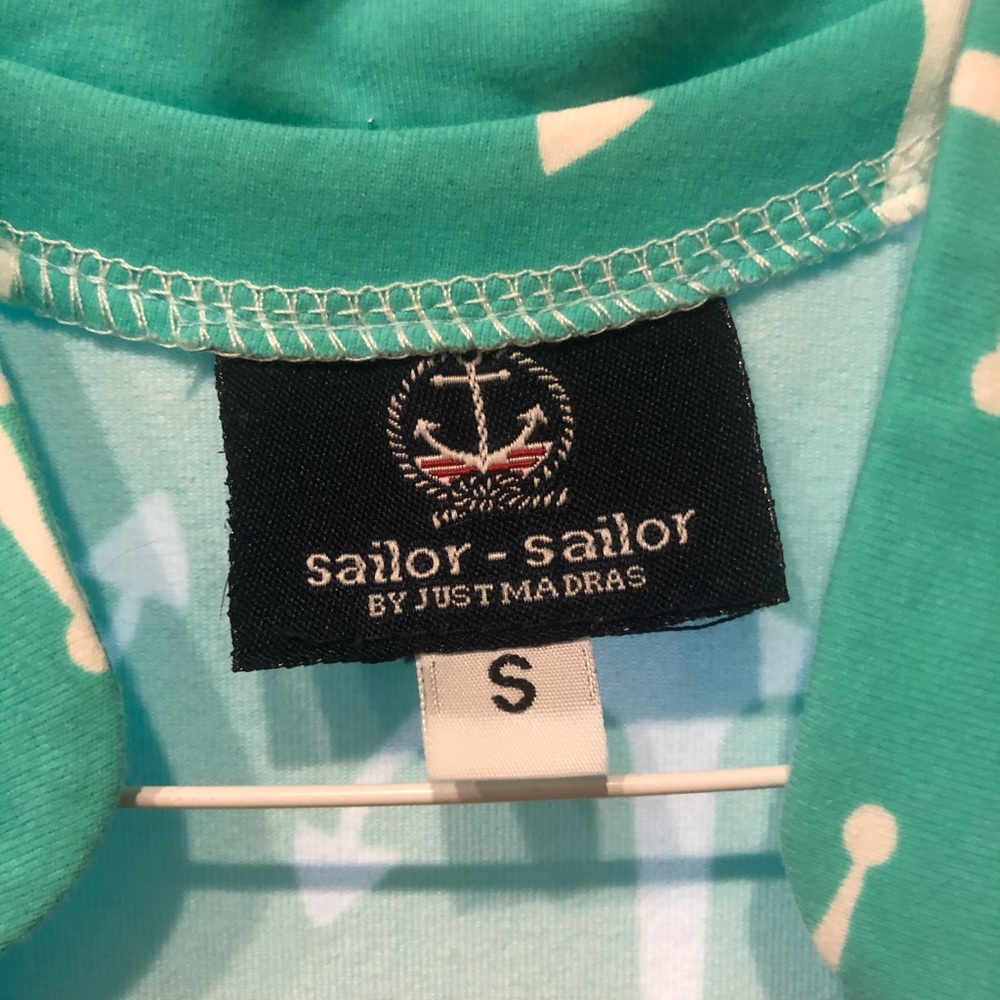 Sailor-Salior by JustMadras Teal Anchor Dress - Picture 2 of 2
